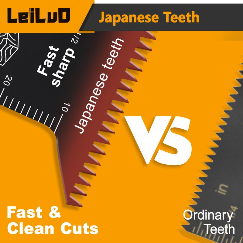 LEILUO 50 Pcs Multitool Blades Japanese Teeth Fast Cutting Oscillating Tool Blades CRV Material Oscillating Saw Blades Universal Accessories with Storage Bag Fit DeWalt Milwaukee Makita and More - Image 4